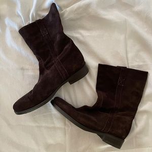 Mens J. Crew Brown Suede Leather Boots Size 11